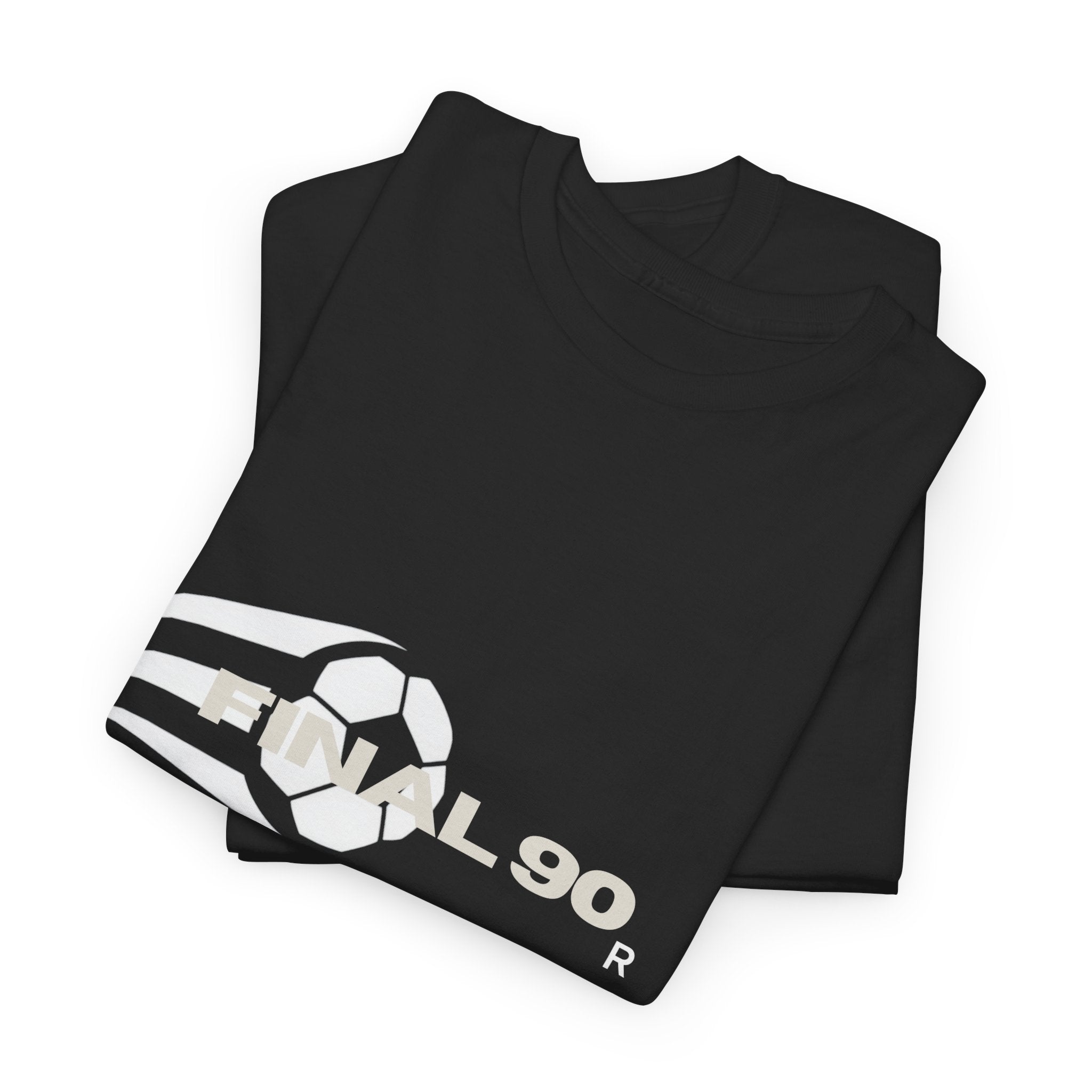 Final 90 Minimalist White Tee — Subtle Center Logo T‑Shirt