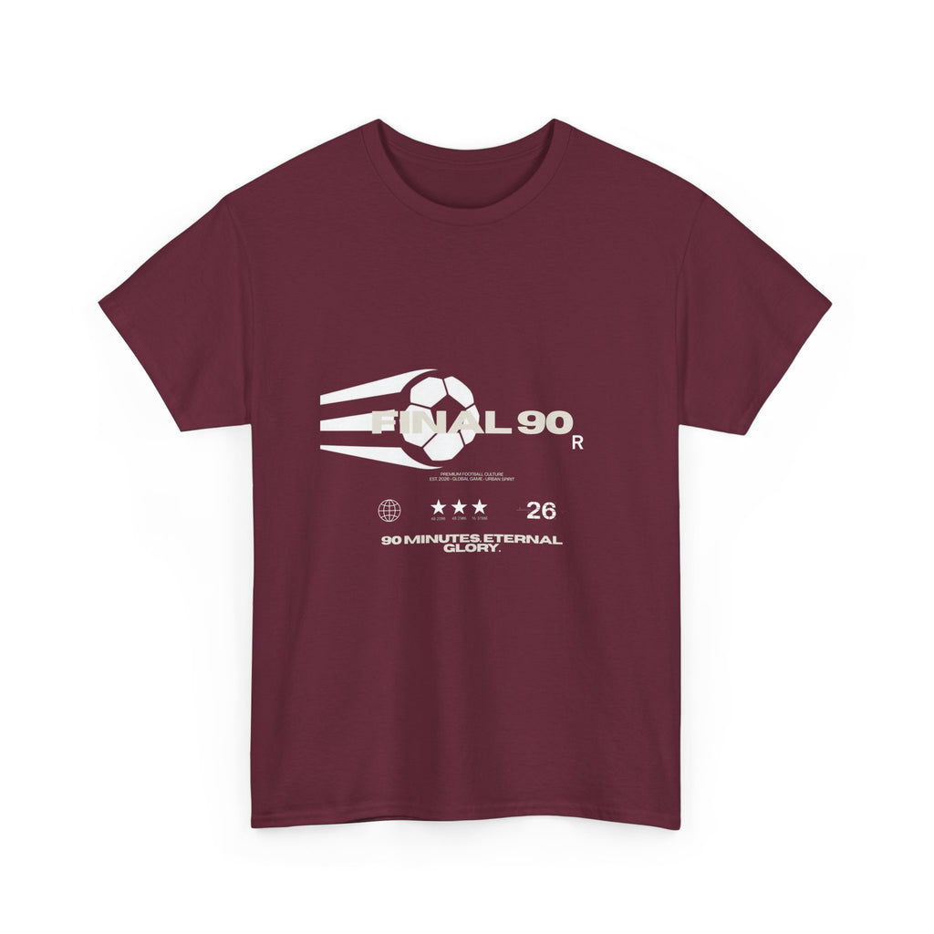Final 90 Minimalist White Tee — Subtle Center Logo T‑Shirt