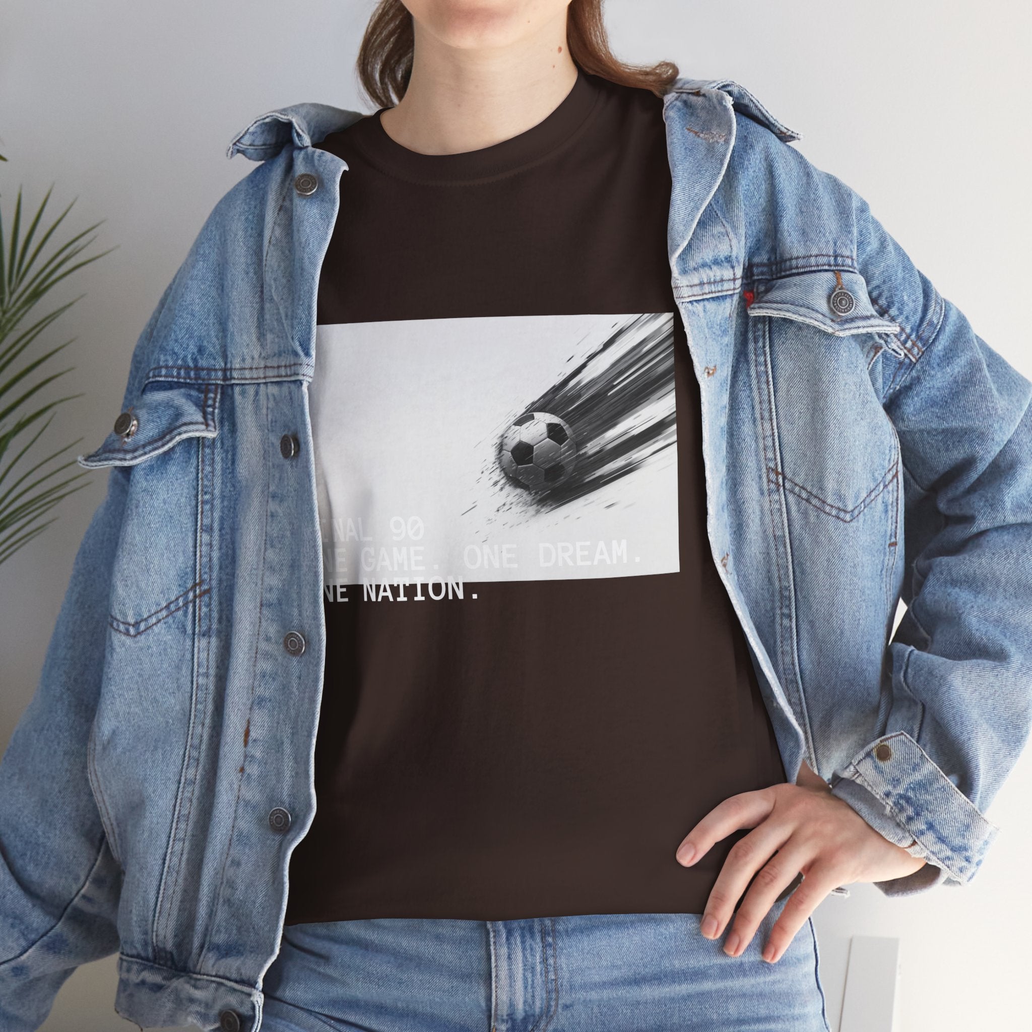 Soccer Comet Graphic Tee — “One Nation” Black Cotton T‑Shirt