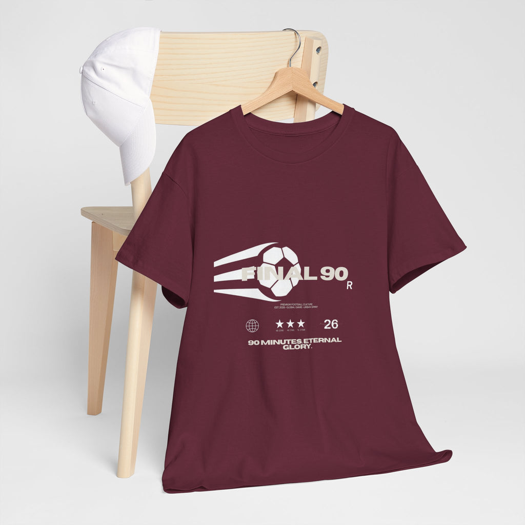 Final 90 Minimalist White Tee — Subtle Center Logo T‑Shirt