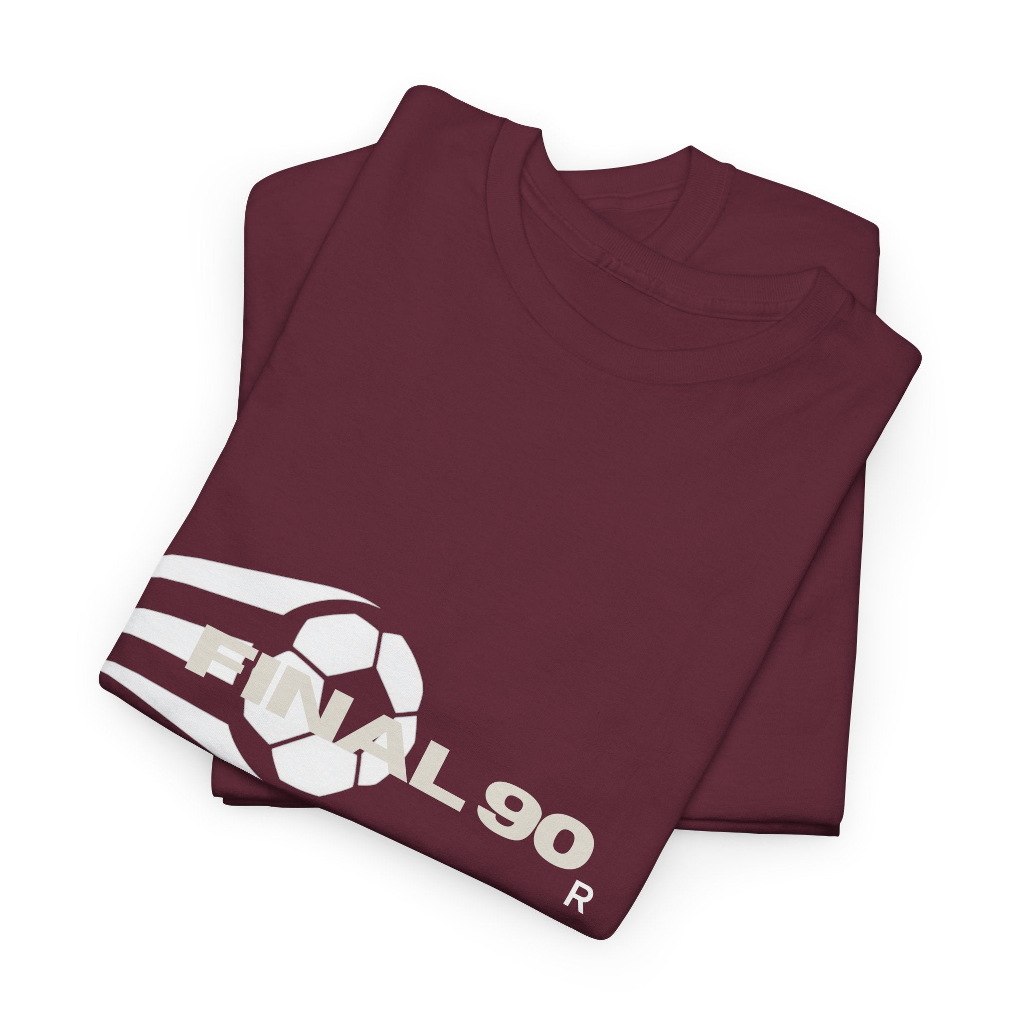 Final 90 Minimalist White Tee — Subtle Center Logo T‑Shirt