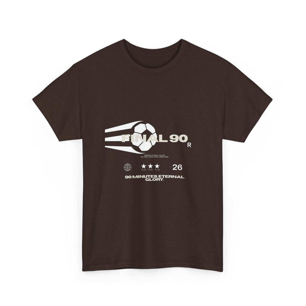 Final 90 Minimalist White Tee — Subtle Center Logo T‑Shirt