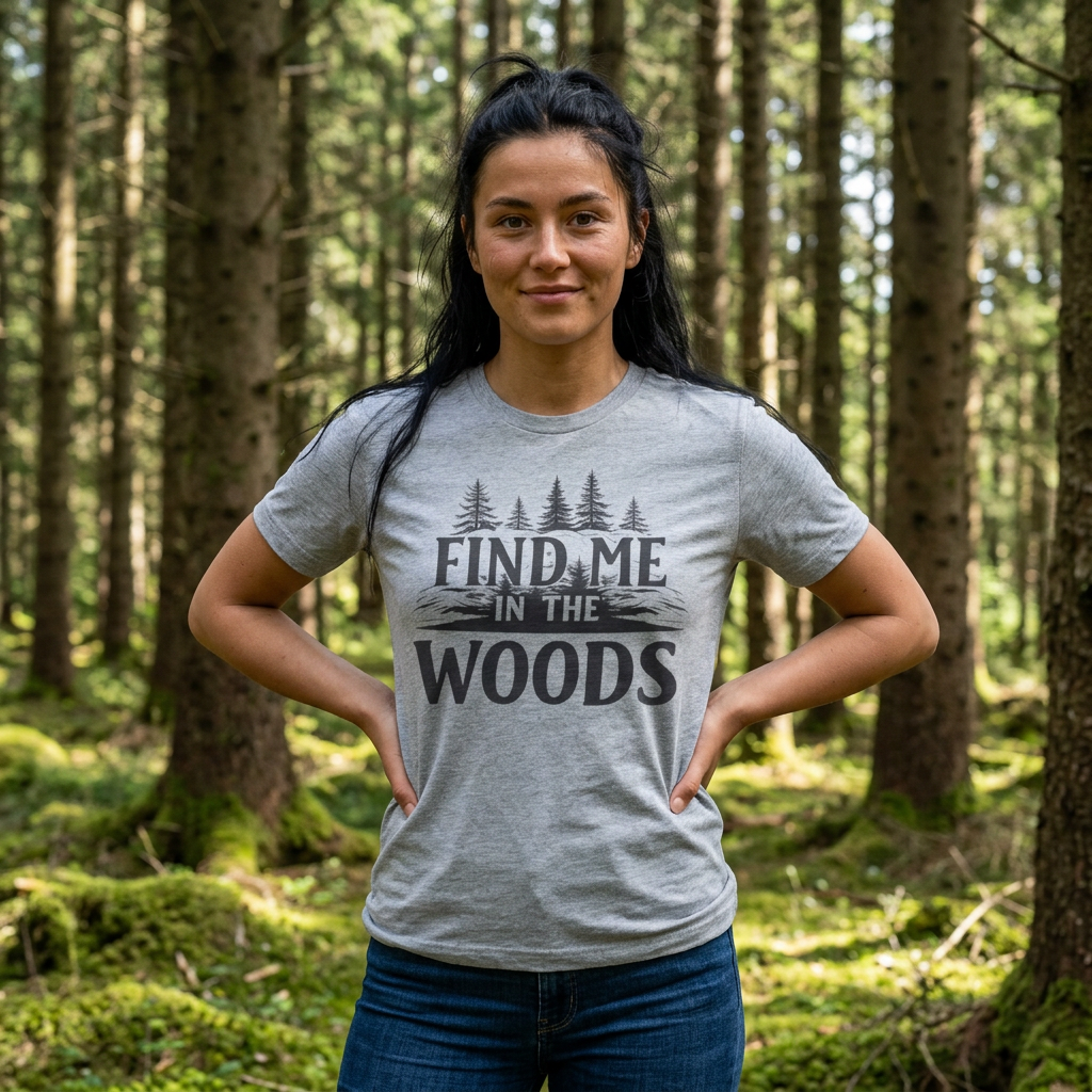 Find Me in the Woods T-Shirt — Nature Lover Camping Tee
