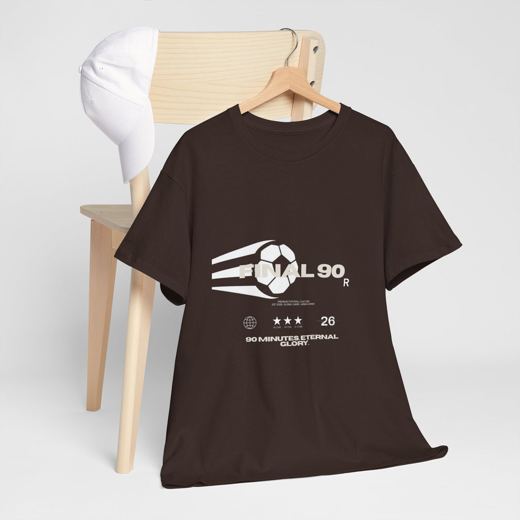 Final 90 Minimalist White Tee — Subtle Center Logo T‑Shirt