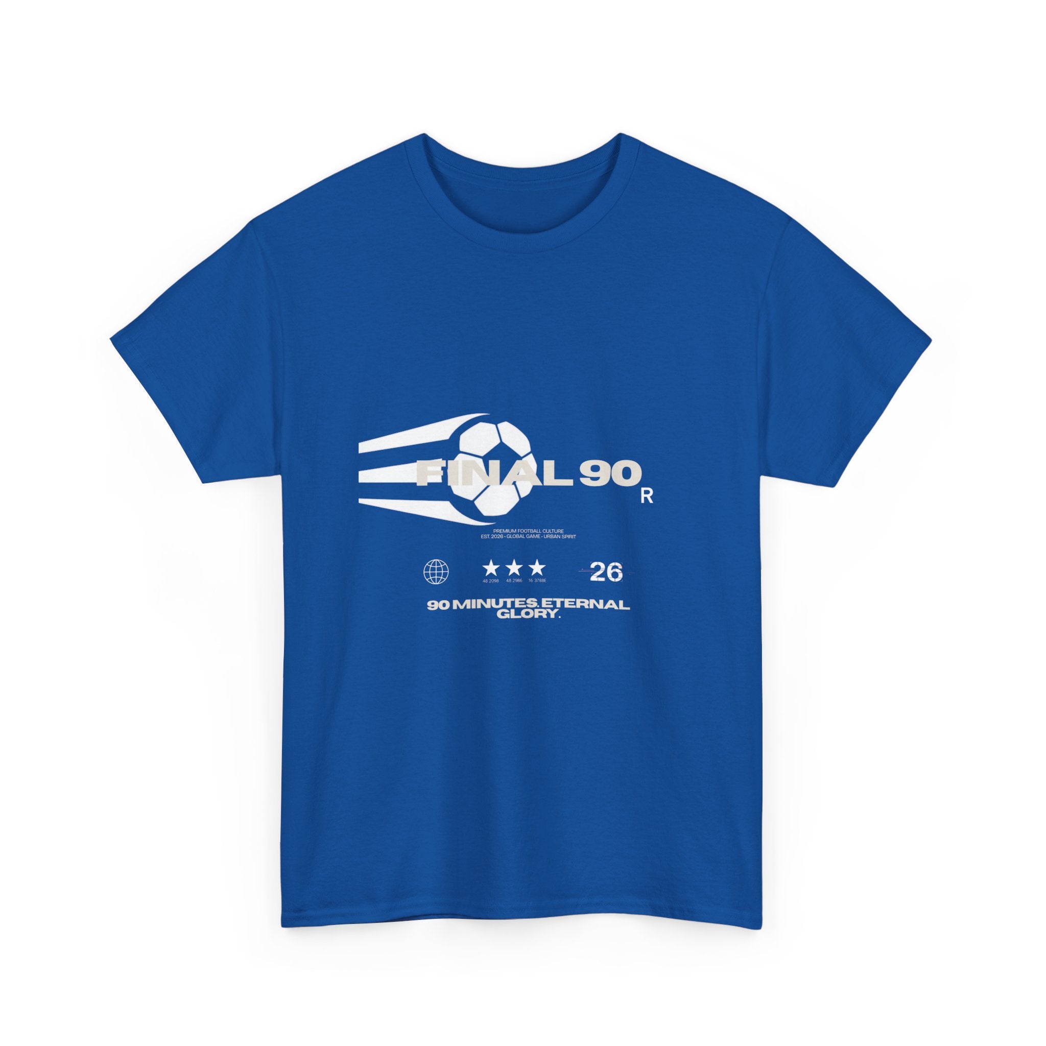 Final 90 Minimalist White Tee — Subtle Center Logo T‑Shirt