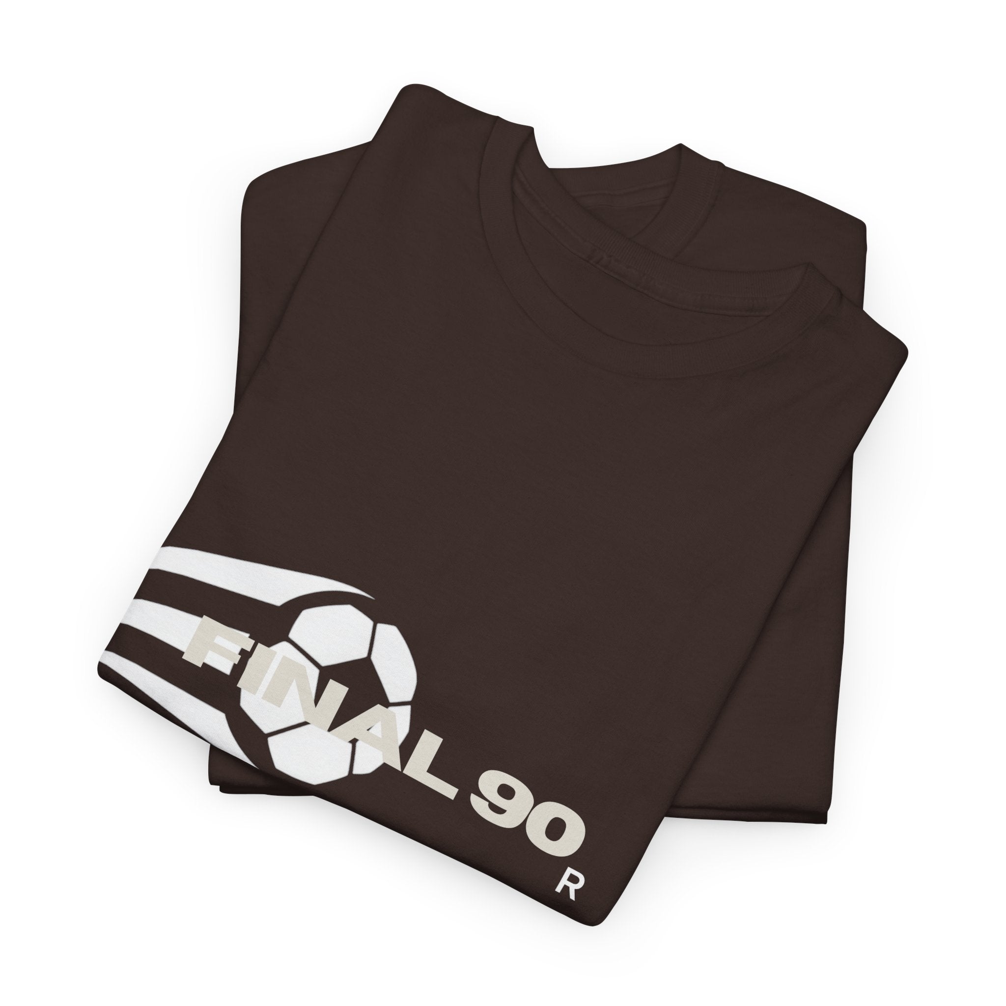 Final 90 Minimalist White Tee — Subtle Center Logo T‑Shirt