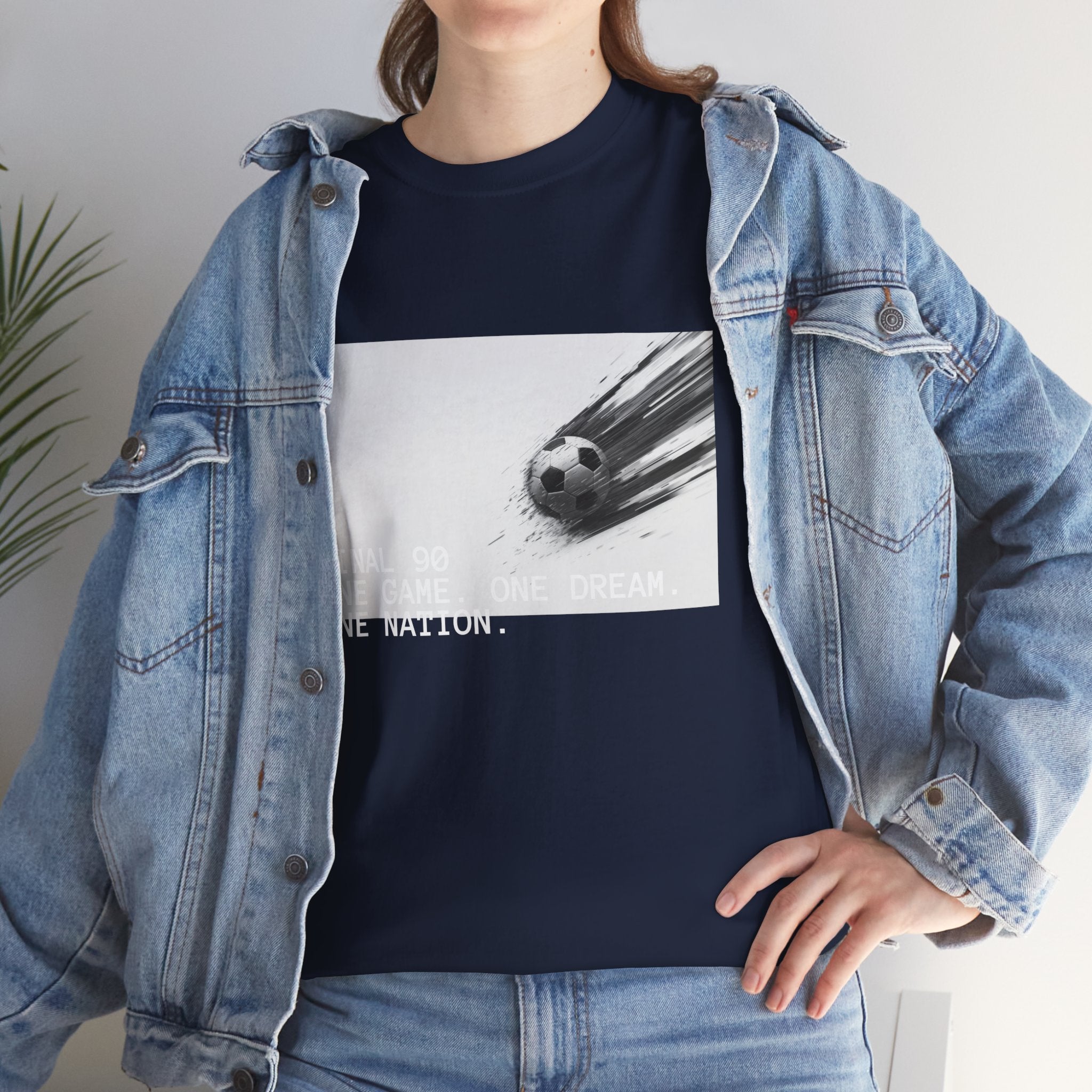 Soccer Comet Graphic Tee — “One Nation” Black Cotton T‑Shirt